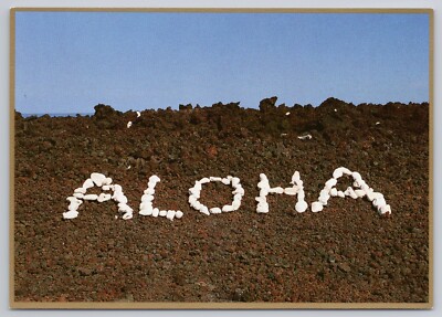 Postcard LAVA ROCK GRAFFITI Aloha Hawai'i's Kona Coast