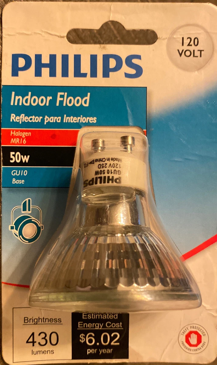 Philips indoor flood halogen mr16 50w gu10 base outlet