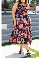 Jodifl Smocked Colorful Abstract Dress 3X