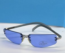 FENDI SL7299 61 COL. 579 60-13-140 NOS Rimless Blue Lens sunglasses
