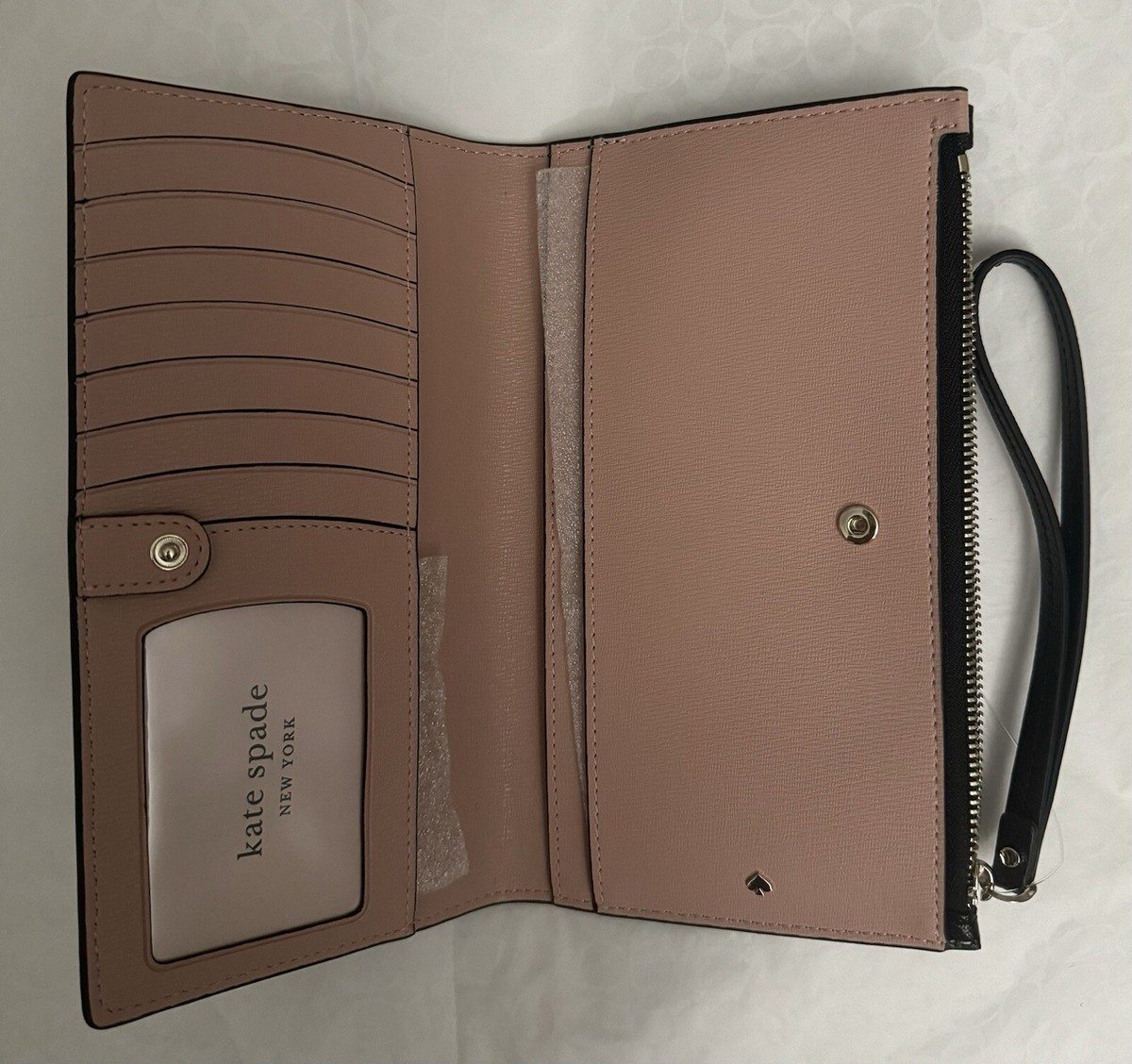 激安★PWRU7855 Kate spade Spencer Continental Wristlet NWT Kate Spade Spencer Continental Wristlet Black Saffiano