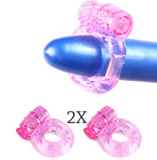 2x anello fallico vibrante silicone vibratore eiaculazione precoce con batterie