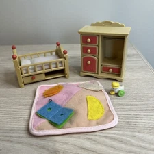 Calico Critters Baby Nursery Furniture Crib Dresser Play Mat Toy Sylvanian READ