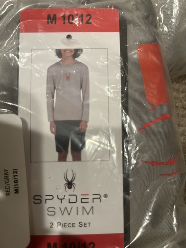 Spyder Youth 2-Piece Swim Set UPF 30+ Sun Protection Side Pockets Size M