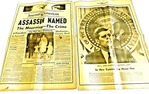 "ASSASSIN NAMED" JOURNAL AMERICAN NEWSPAPER DATED 11/23/1963-KENNEDY KILLED  SS