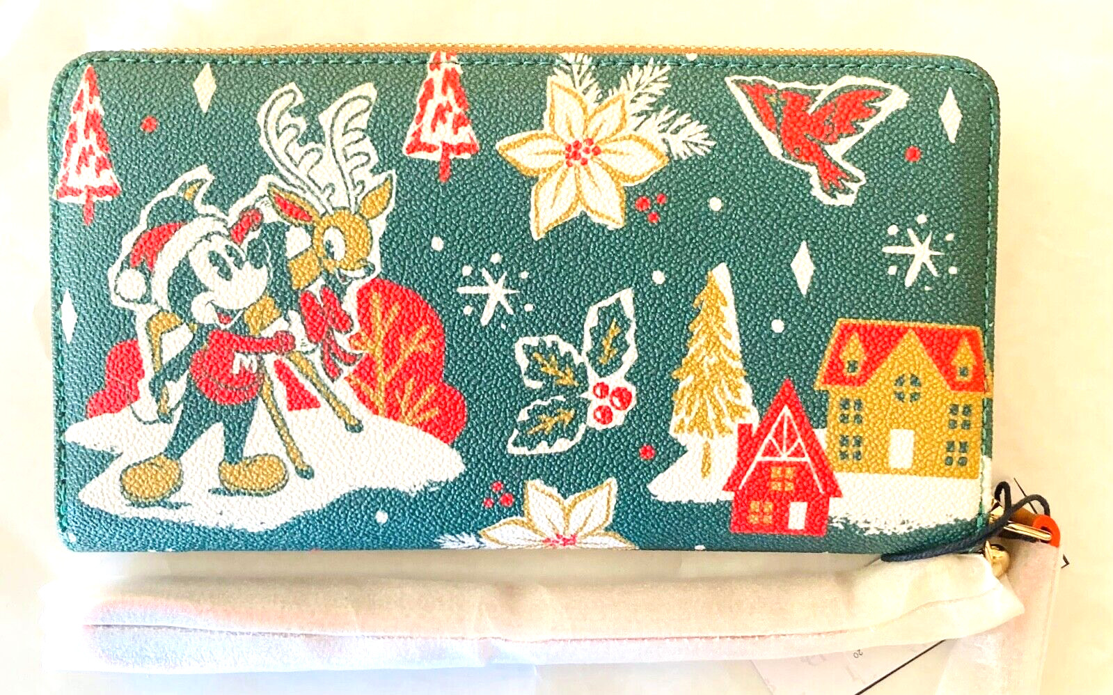 New Disney Parks Dooney & Bourke Mickey & Minnie Mouse Christmas Wristlet Wallet image 2