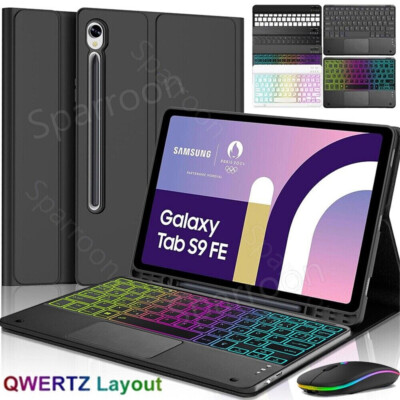 Hülle mit Tastatur Maus Für Samsung Galaxy Tab S10 S9 FE 10,9'' S9 S8 S7 11 Zoll