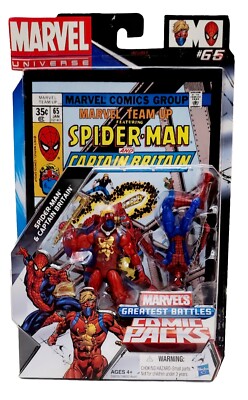 Mavel Team Up w Spider-Man & Captain Britain # 65, 4''  Figures 2 Pk 2012, Age 4+