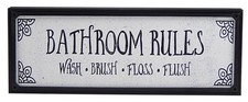 Funny  Cute Farmhouse Bathroom Toilet Sign Shelf Sitter Rustic Wall Home Decor