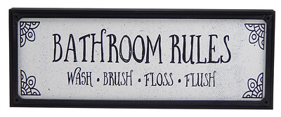 Funny & Cute Farmhouse Bathroom Toilet Sign Shelf Sitter Rustic Wall Home Decor 