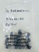 1/4" Tube 316 Stainless Bulkhead Union Fitting Parker 4-4 WBZ-SS Pack of 10