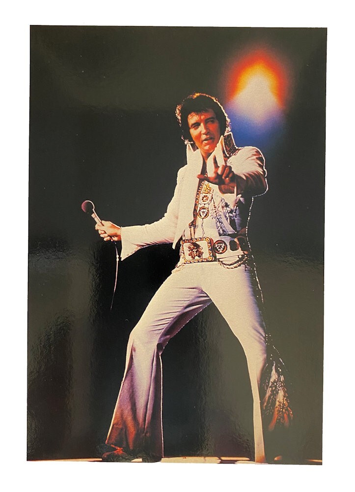 Elvis Presley Postcard Depicting Elvis in White Jumpsuit | eBay UK
