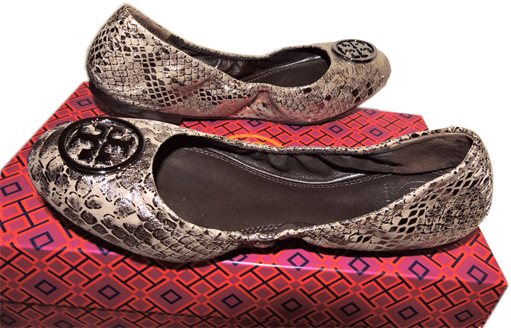 Tory Burch Heidi Ballet Flat Logo Minnie Reva Leather Ballerina chaussures Metalic 6.5 Tory Burch Heidi Ballet Flat Logo Minnie Reva Leather Ballerina chaussures Metalic 6.5