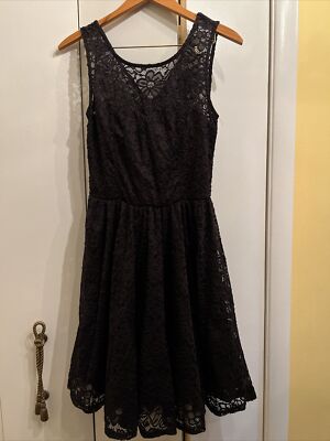 Women's Suzy Shier Black Floral Lace Dress Size S | eBay