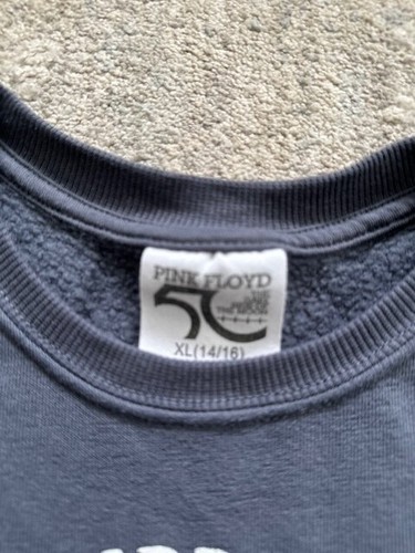 PINK FLOYD Girls Gray Dark Side Of The Moon Pullover Long Sleeve SWEATSHIRT XL - Picture 2 of 5
