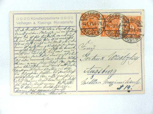 Ludwig Hohlwein München seltene Künstler Ansichtskarte Neujahr sign. - Bild 2 von 2