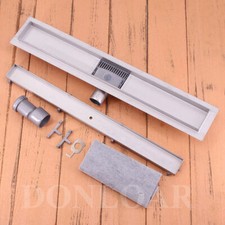 Stainless Steel Linear Shower Floor Drain Tile Insert Wet Bathroom 60cm