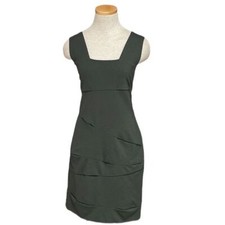 Vince Camuto Dress Women's 8 Olive Green Sleeveless Square Neck Sheath