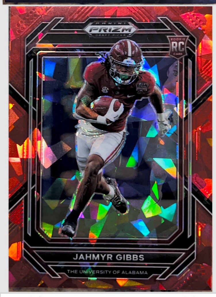 2023 Panini Prizm Draft Picks #116 Jahmyr Gibbs Red Cracked Ice