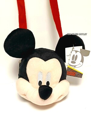 Disney Mickey Mouse Head Plush Shoulder Bag Purse Soft Plushies Girls Gift  New