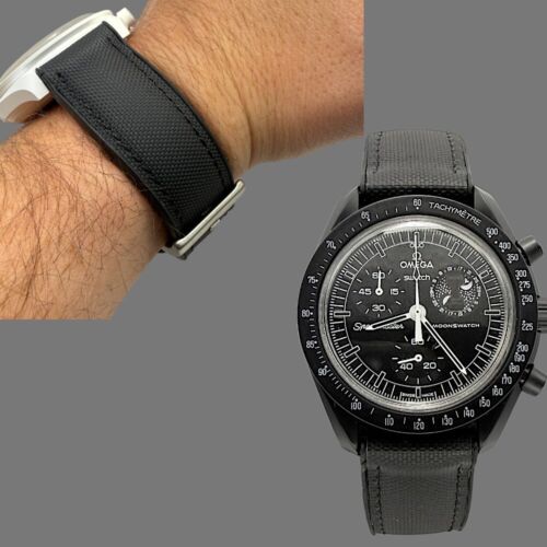 Omega X Swatch MoonSwatch Mission to the New Moon Black Premium Sailcloth Strap - Picture 2 of 8