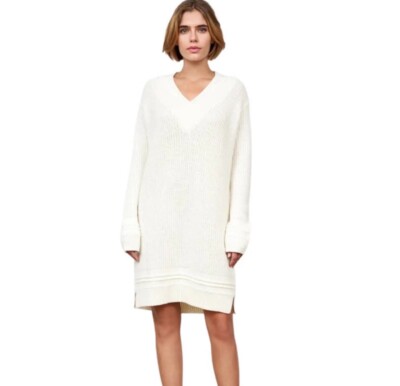 cream oversized sweater dress Cream Cotton oversized sweater dress