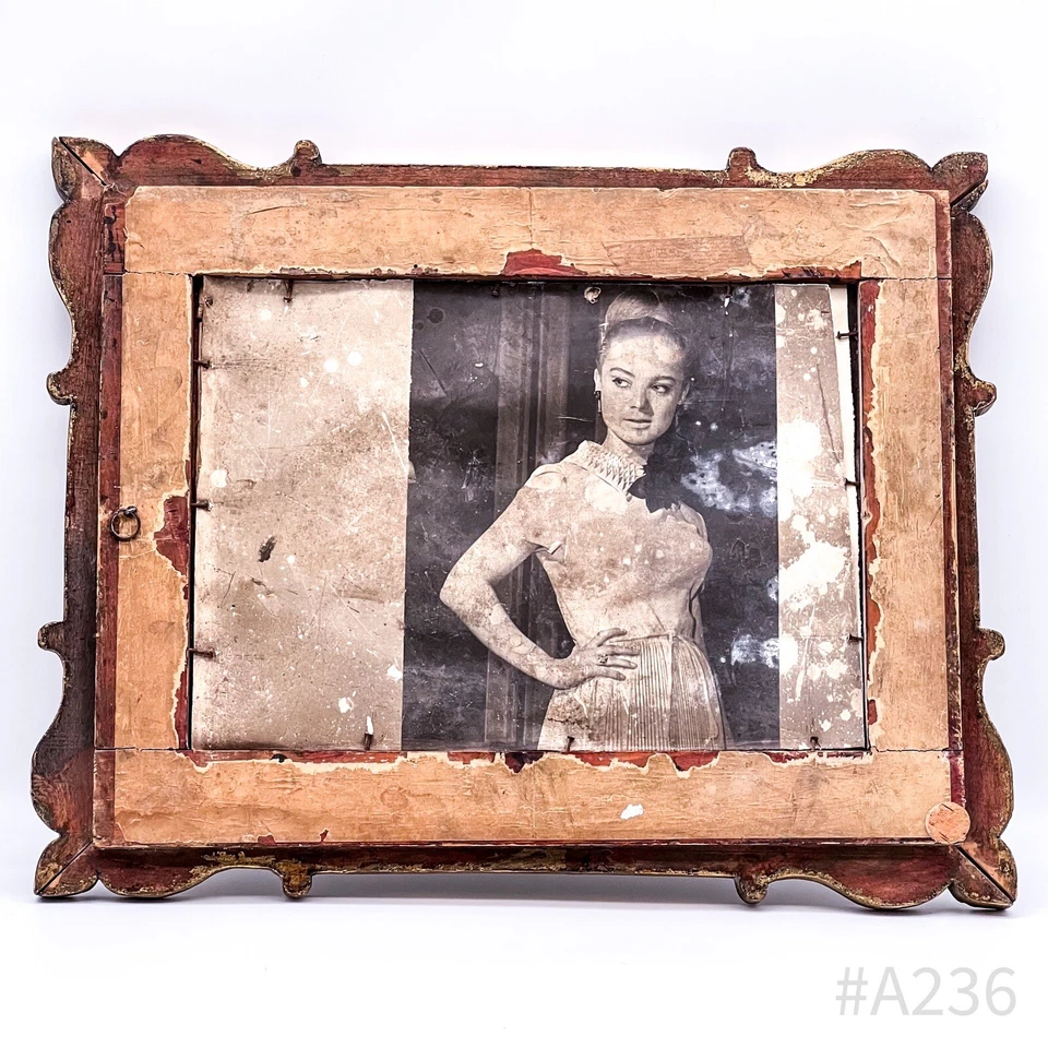 Espejo de pared antiguo Art Nouveau hecho de madera, decorado | DORADO Foto 3 de 4