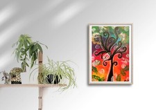 Quadretto Decorativo, Albero Della Vita. Arte Originale, Acrilico Su Tela