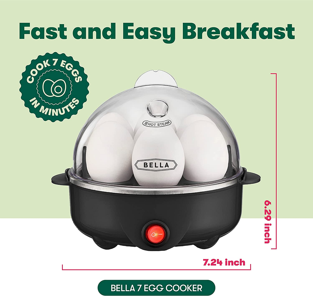 Fast 7-Egg Electric Cooker & Poacher in Black  
