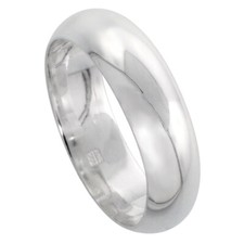 Pure 6mm Sterling Silver 925 Ring Classic Domed Band / Gift box / Ship from USA