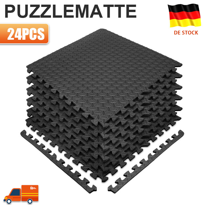 SROCHN Bodenschutzmatten 16-teilig - 4m² Eva Fitnessmatten Mit Randstücken