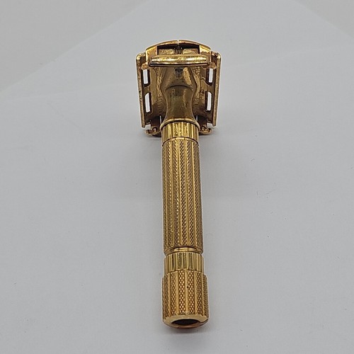 Vintage 1940's Gillette Gold Aristocrat Safety Razor w/ Case And Blade Holder - Bild 15 von 24
