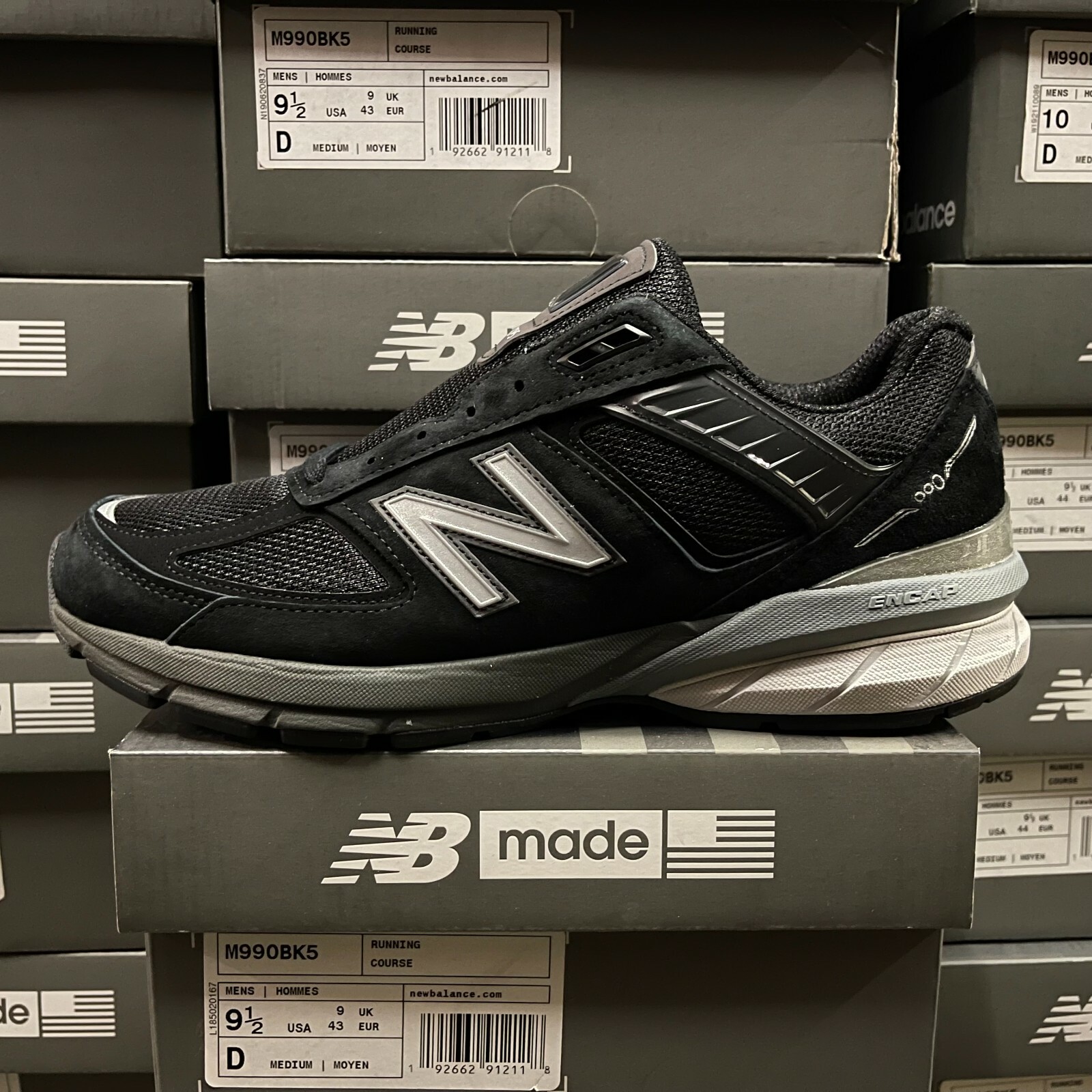 Ruimteschip cijfer voorraad NEW BALANCE 990 MADE IN USA M990BK5 BLACK ATHLETIC MEN SHOES SNEAKER | eBay