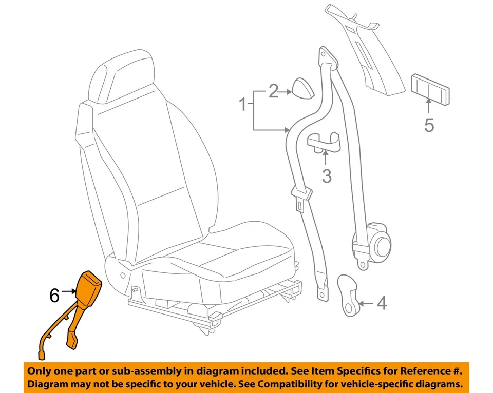 Used Front Right Seat Belt Front fits: 2007 Chevrolet Malibu bucket driver buckl — 第 3/4 张图片