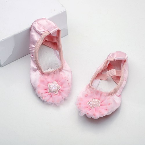 Kids Girl's Dancing Shoes Ballerinas Ballet Shoes Split Sole Band Stage Soft - Picture 31 of 106
