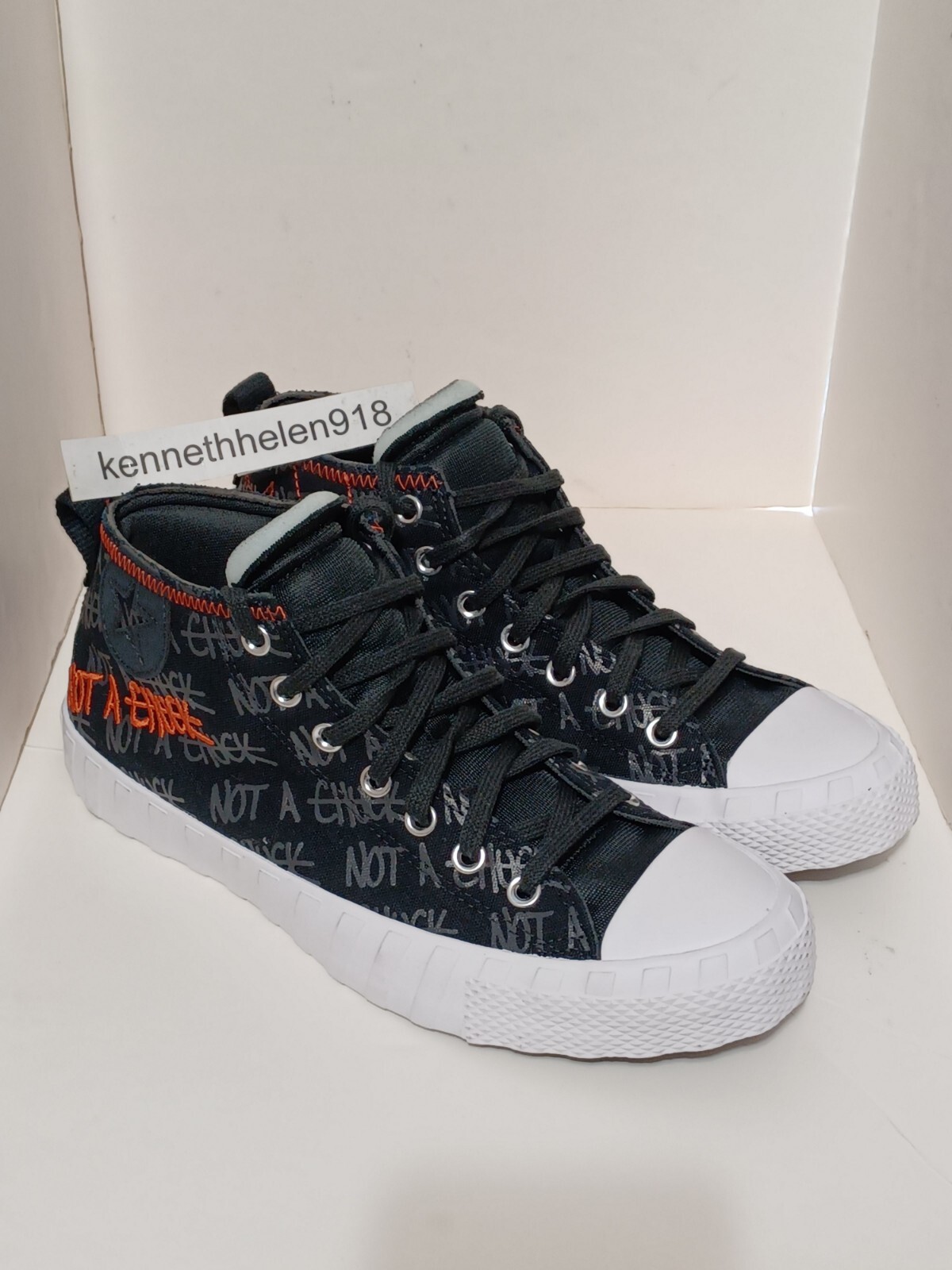 Converse Mid Top Sneakers Black Mens Size 10 A04382C-image