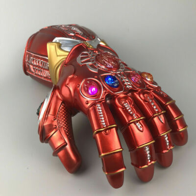 Avengers Thanos Iron Man Gauntlet PVC LED Light Glove Cosplay Halloween Kids