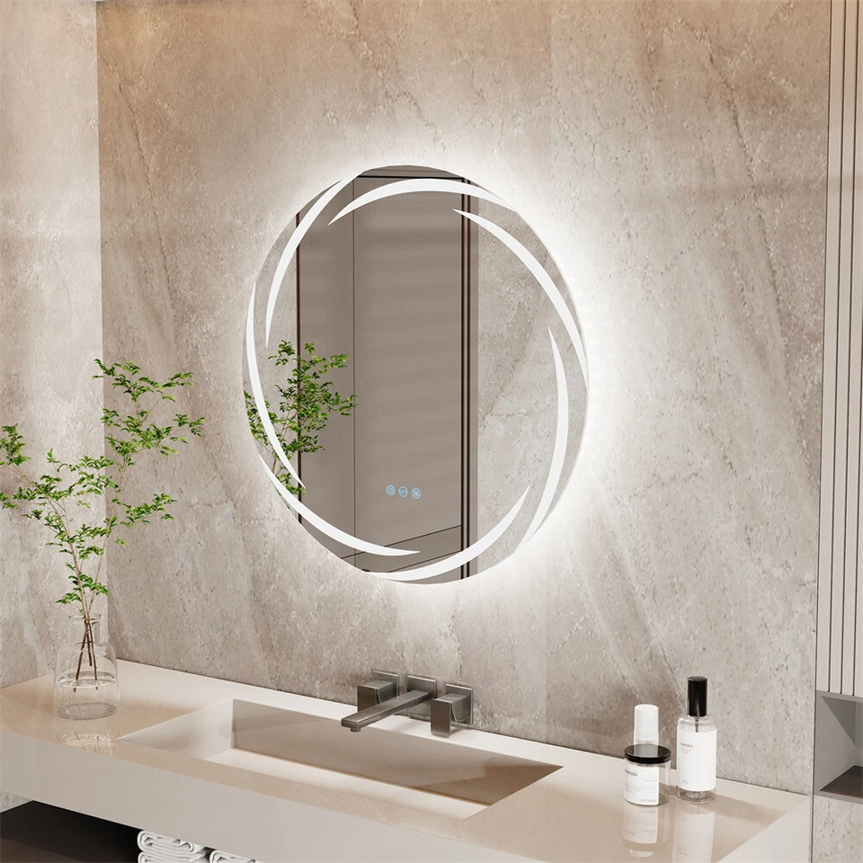 LED Badspiegel 60cm RUND Wandspiegel Antibeschlag mit Beleuchtung Touch Petaloid - Bild 3 von 4