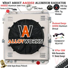 3 Row Radiator+Shroud Fan For 1993-1996 1995 Toyota Hilux Surf KZN130 3.0TD AT