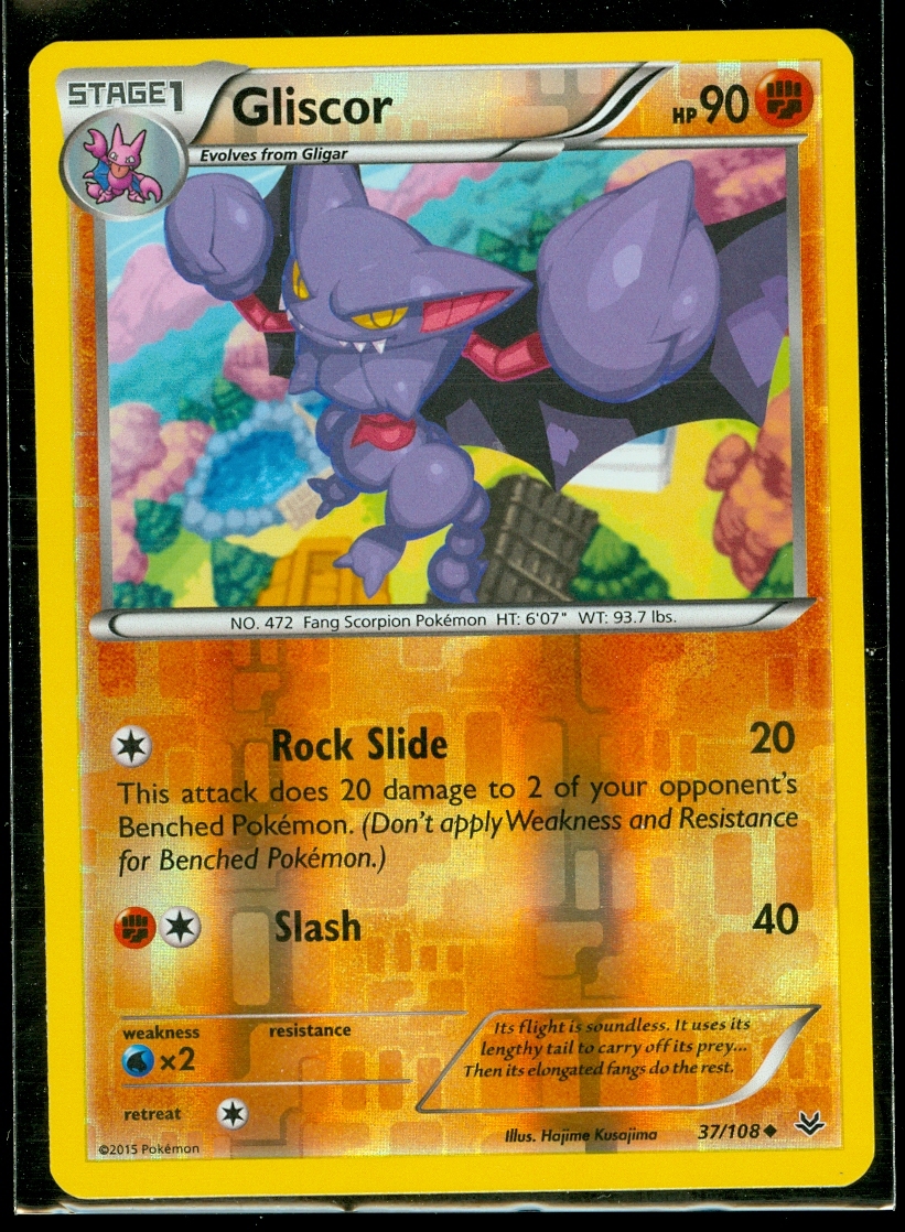 Pokemon GLISCOR 37/108 - XY Roaring Skies - Rev Holo - MINT