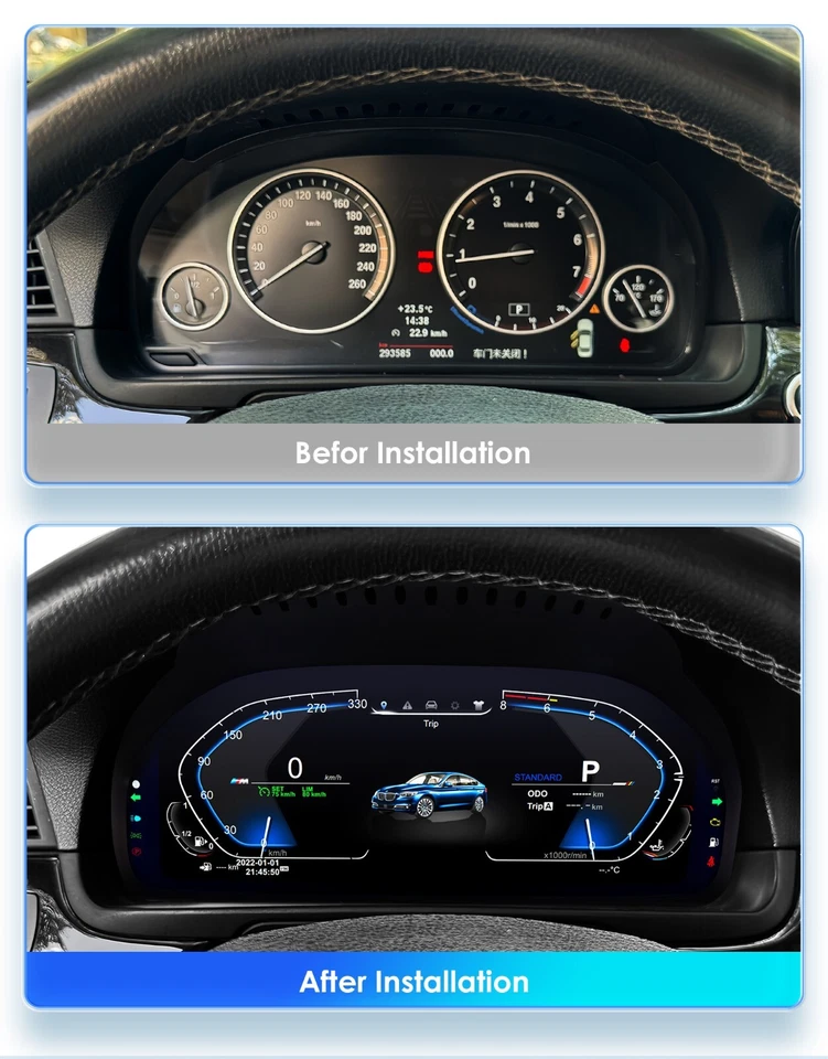 12.3''Digital Instrument Cluster For BMW X3 X4 X5 X6 F01 F10 F15 F16 F25 F26 F07 - Image 3 of 4