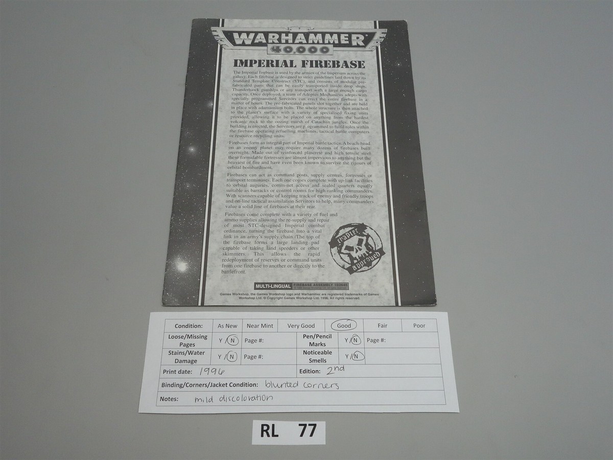 Warhammer 40K: Imperial Firebase Assembly Instructions (oop