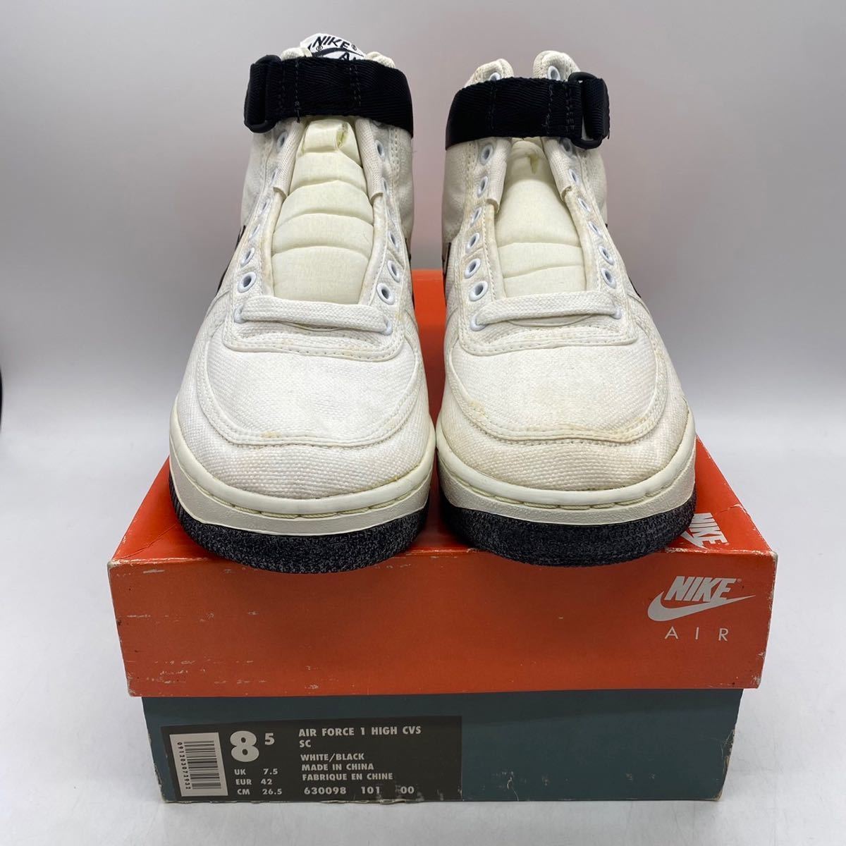 NIKE AIR FORCE 1 HIGH CVS SC White x Black US8.5 Made in NIKE AIR FORCE 1 HIGH CVS SC White x Black US8.5 Made in