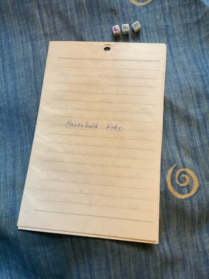 Vintage handgefertigte Haushaltshinweise