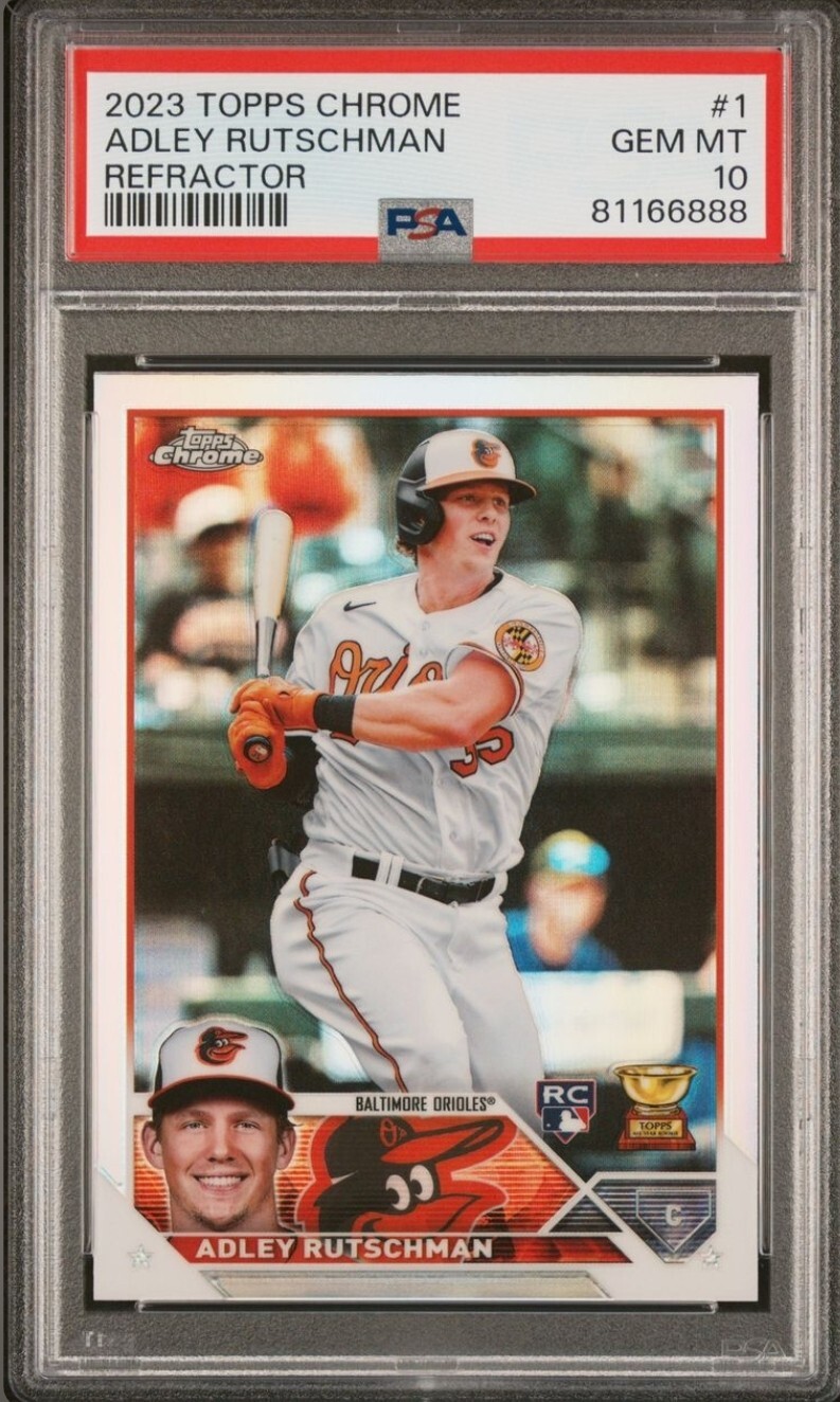 2023 Topps Chrome Adley Rutschman Rookie Refractor PSA 10 - Baltimore Orioles RC