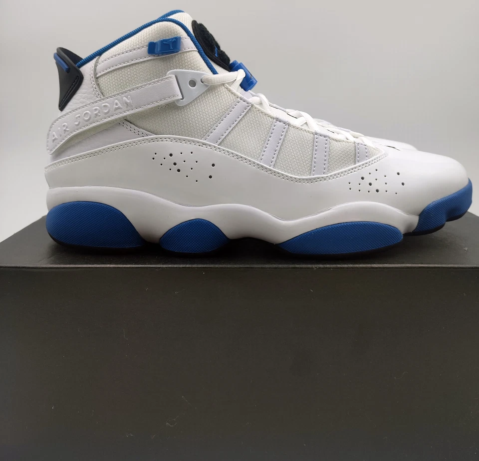 Nike AIR JORDAN 6 Anneaux blanc sport bleu homme (322992 114) - Photo 4/4