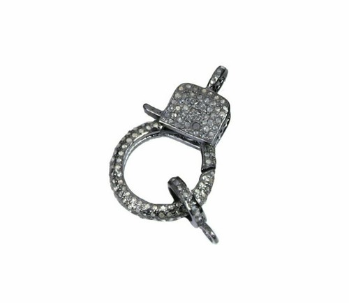 5 pc set Lobster Clasp Pave Diamond Necklace Findings 925 Silver necklace Supply - Picture 2 of 12