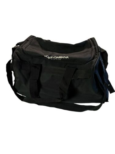 Dolce & Gabbana Parfum Nylon Black Travel Tote Weekend Gym Duffle Bag