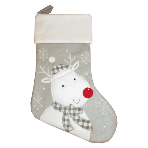 Personalised Embroidered Christmas Stocking Deluxe Silver Santa UK Xmas Luxury - Picture 11 of 23