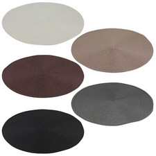 Round Woven Table Placemats Dining Table 38cm Large Place Settings Tableware 4/6
